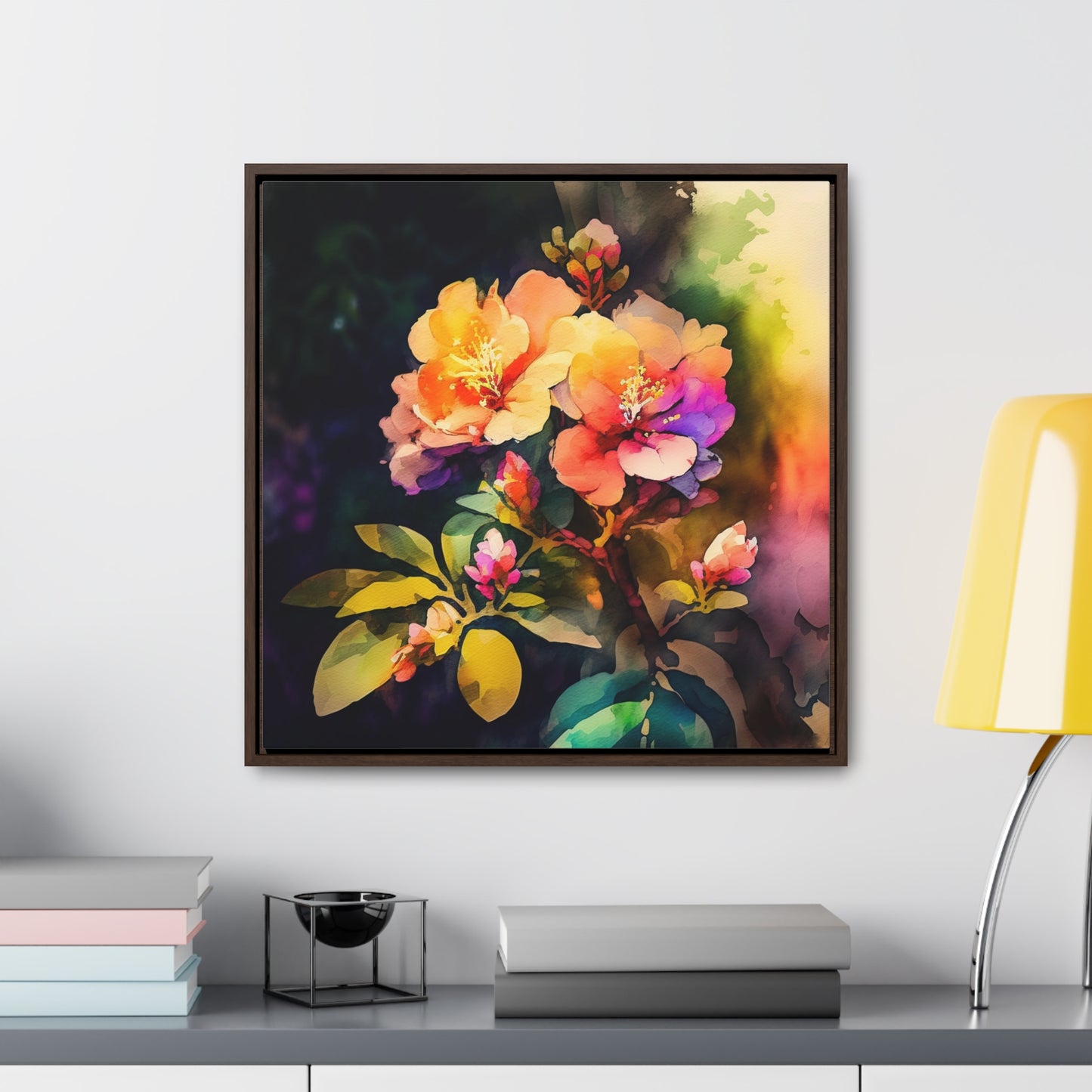 Gallery Canvas Wraps, Square Frame Bright Spring Flowers 2