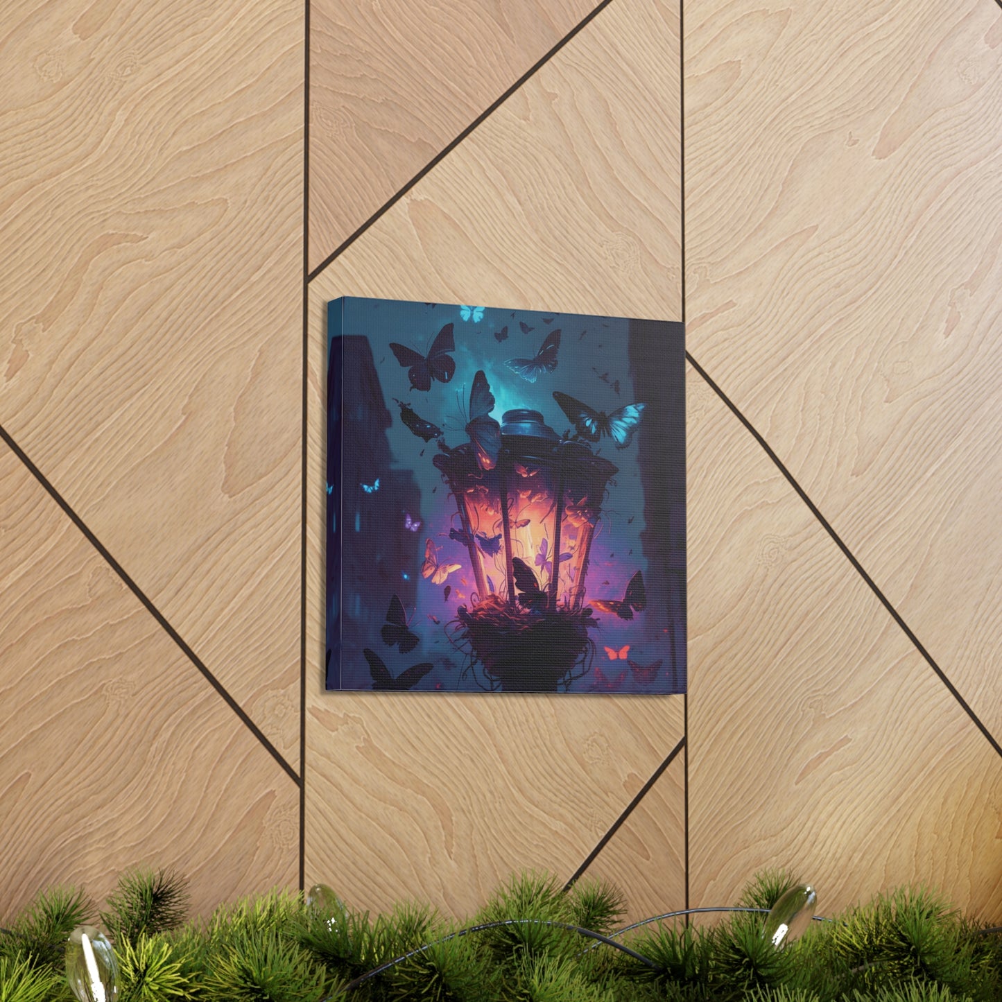 Canvas Gallery Wraps Street Light Butterfly 3