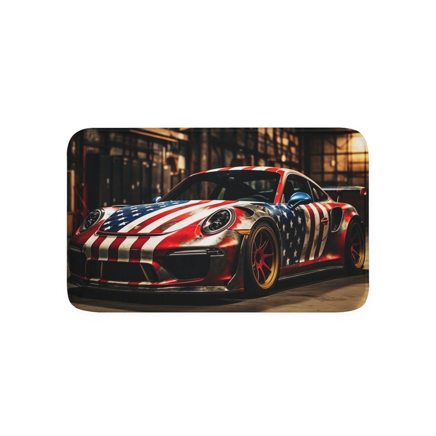 Memory Foam Bath Mat American Flag Porsche 4