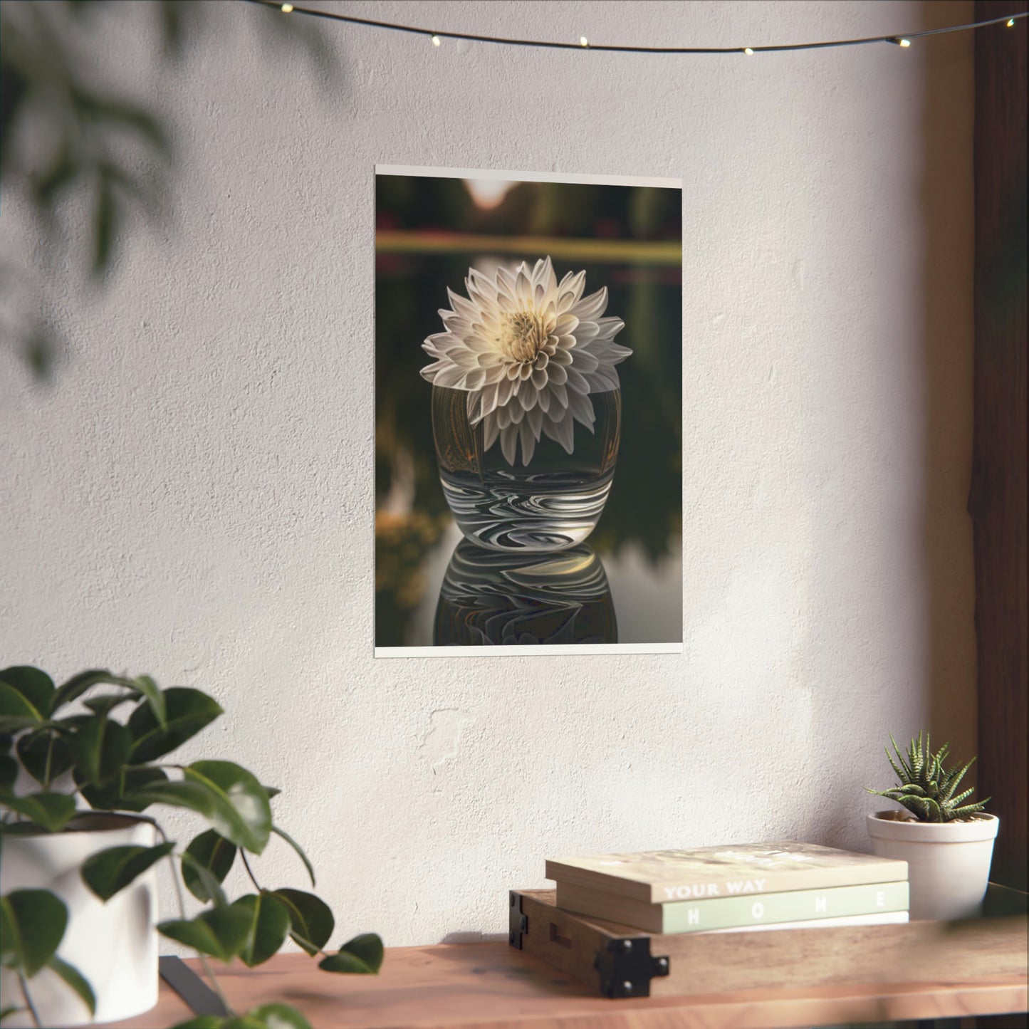 Premium Matte Vertical Posters White Dahlia 2