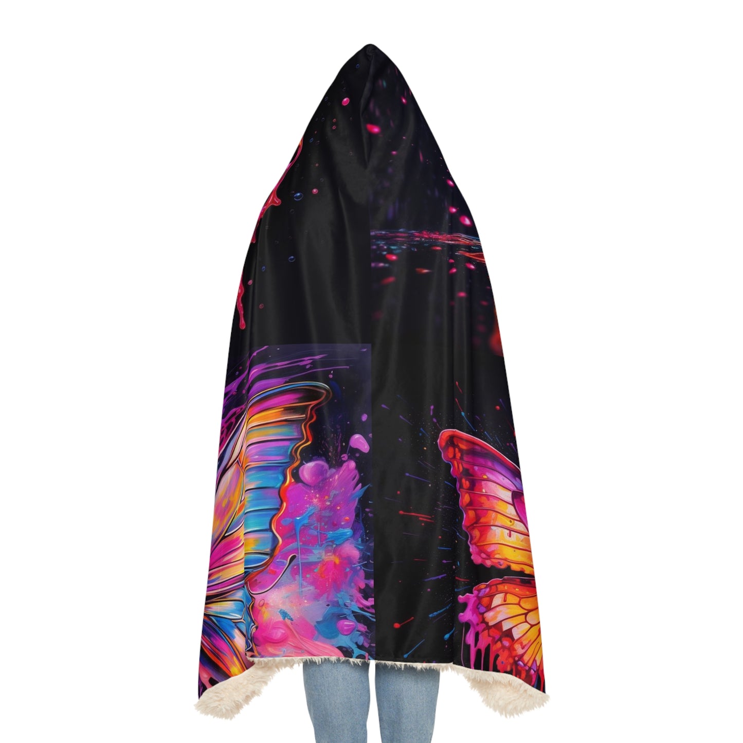 Snuggle Hooded Blanket Pink Butterfly Flair 5