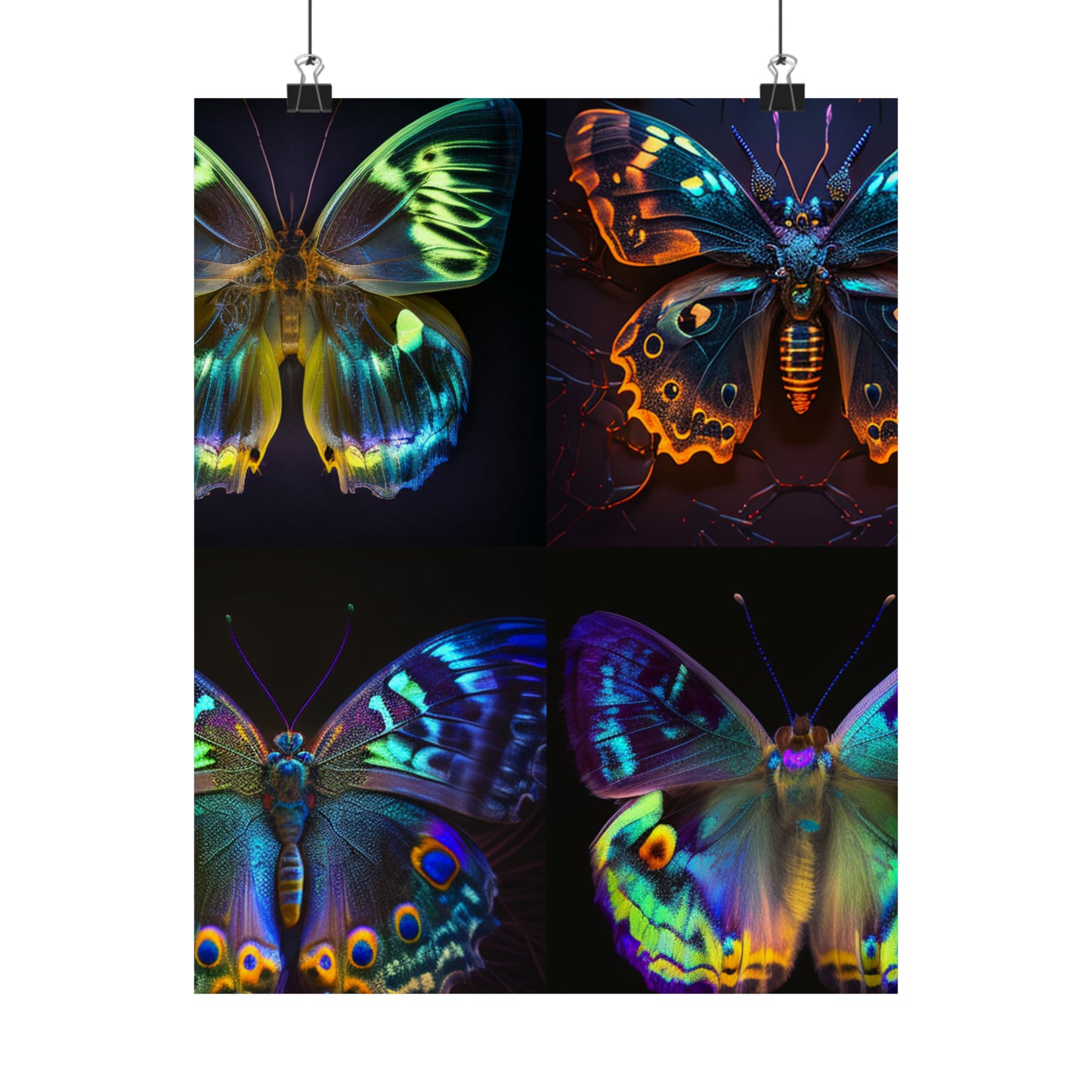 Premium Matte Vertical Posters Neon Hue Butterfly 5