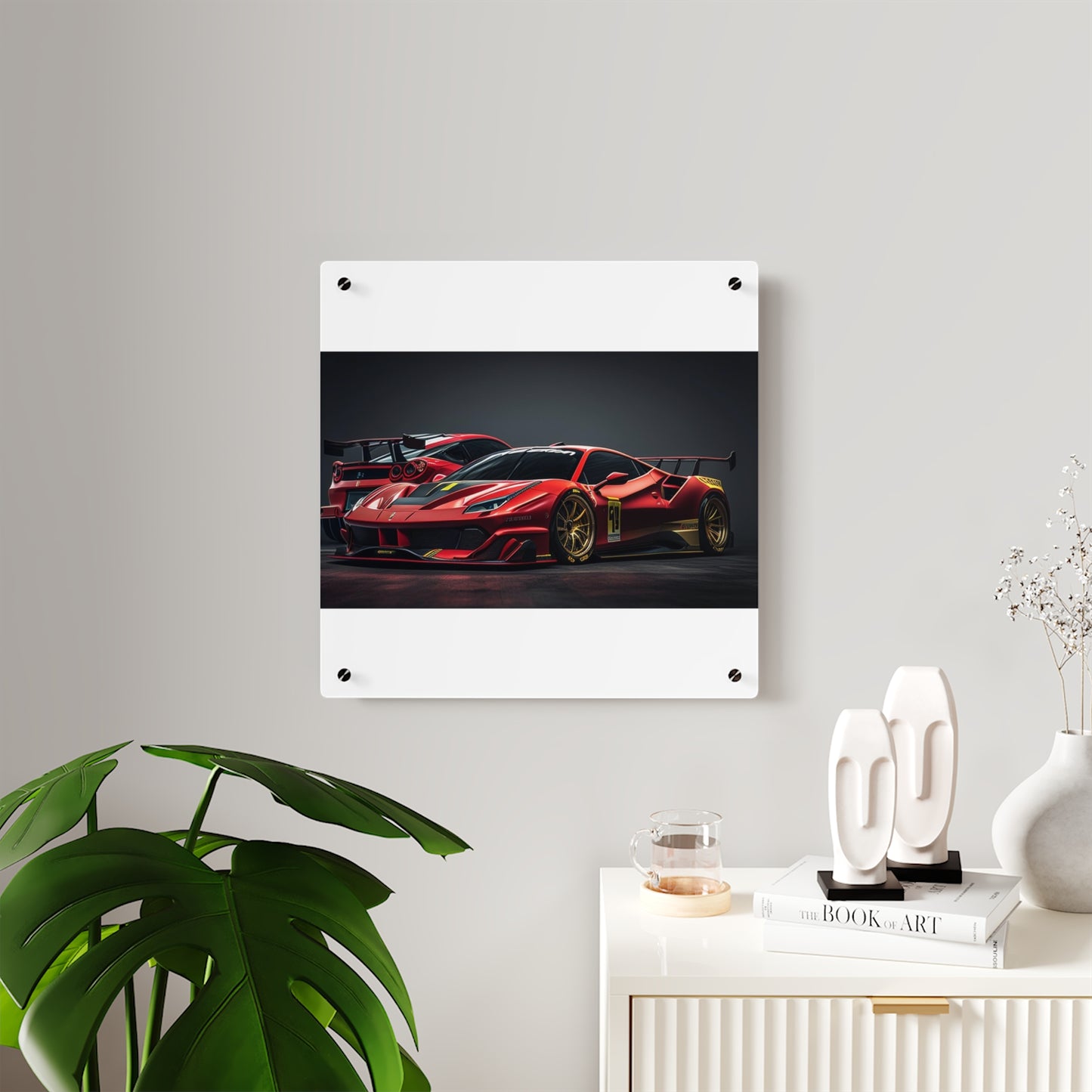 Acrylic Wall Art Panels Ferrari Red 3