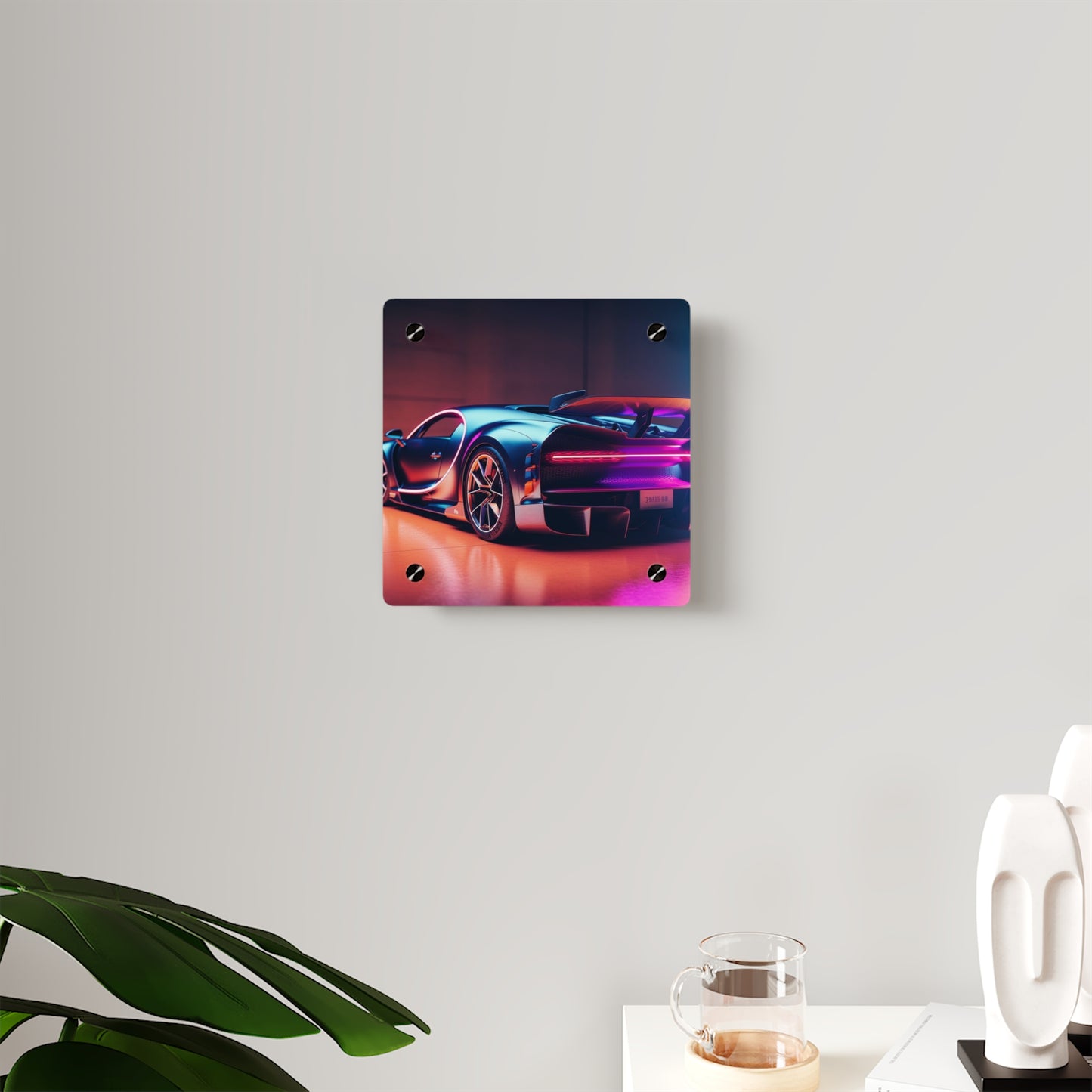 Acrylic Wall Art Panels Hyper Bugatti Neon Chiron 2