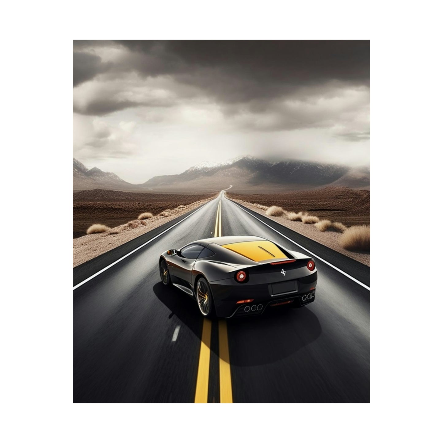 Premium Matte Vertical Posters Ferrari Road 4