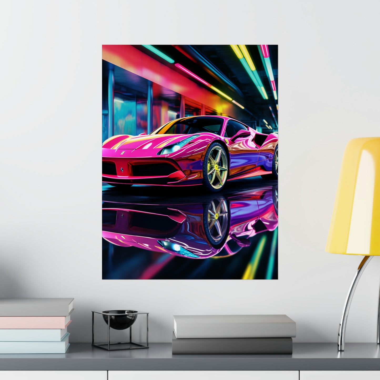 Premium Matte Vertical Posters Pink Macro Ferrari 4