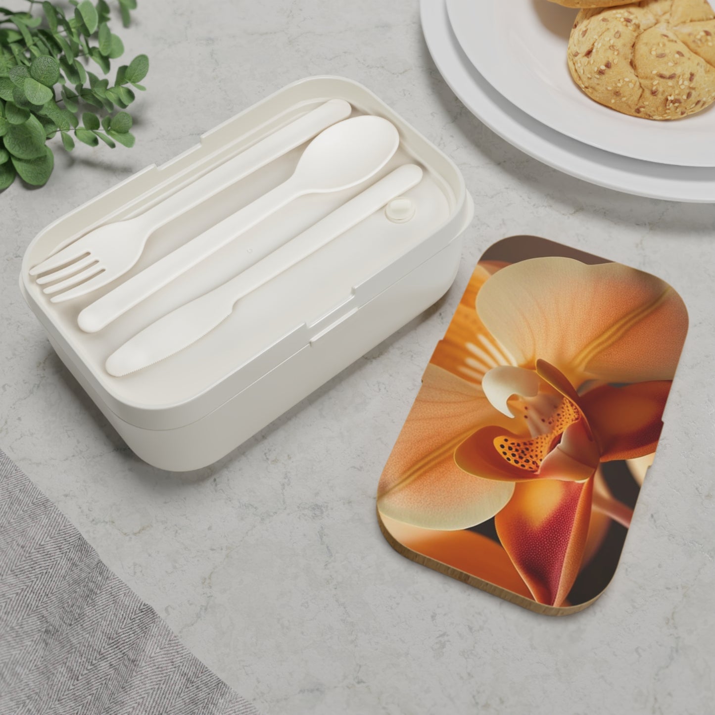 Bento Lunch Box Orange Orchid 3