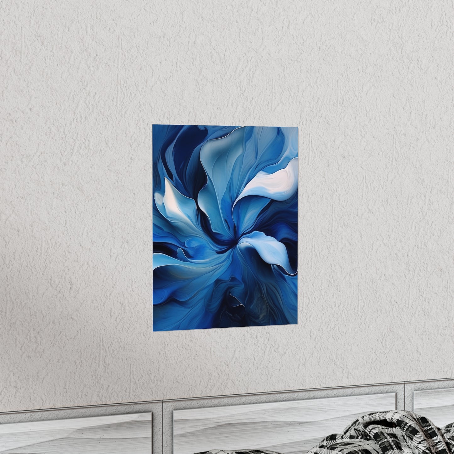 Premium Matte Vertical Posters Abstract Blue Tulip 4