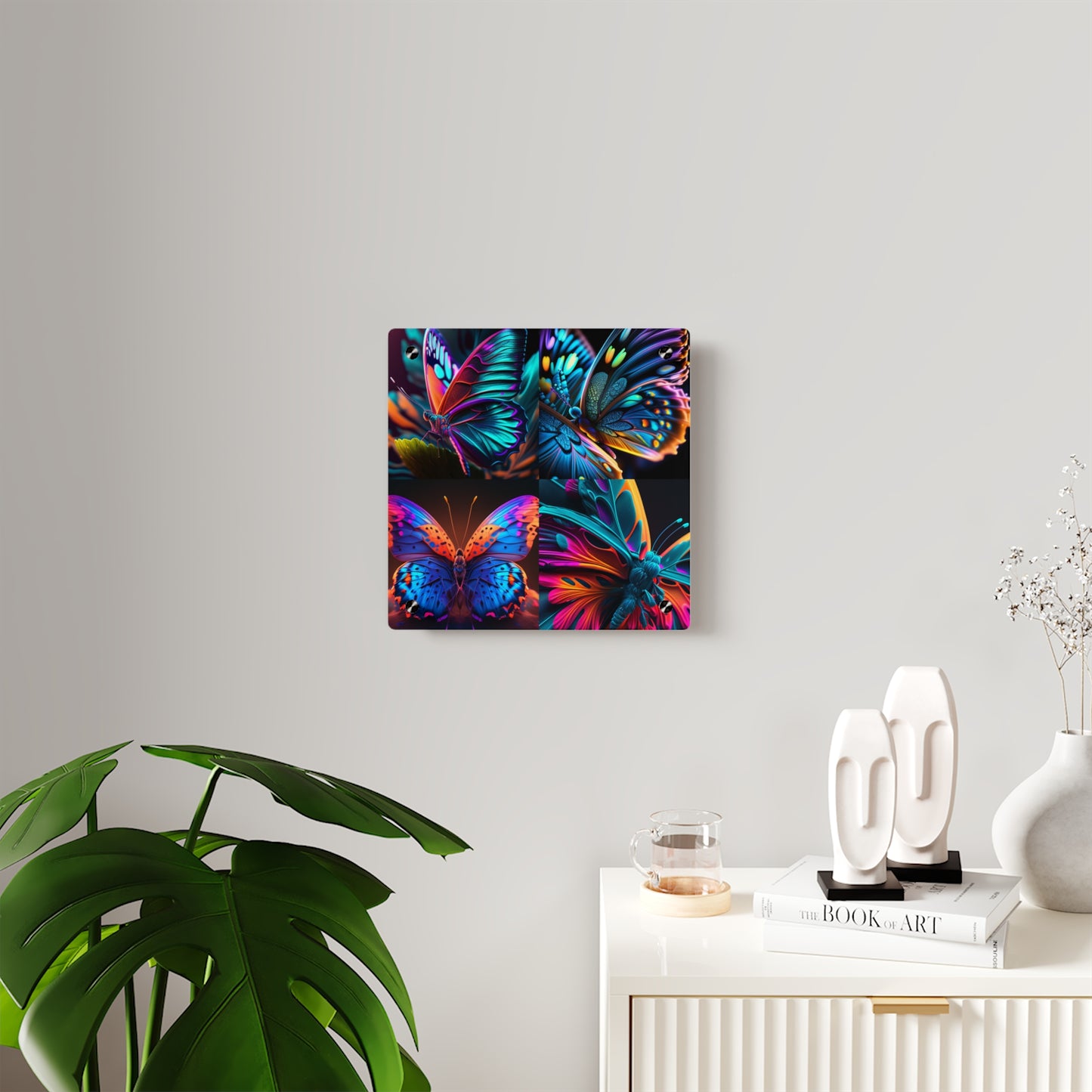 Acrylic Wall Art Panels Neon Butterfly Macro 5