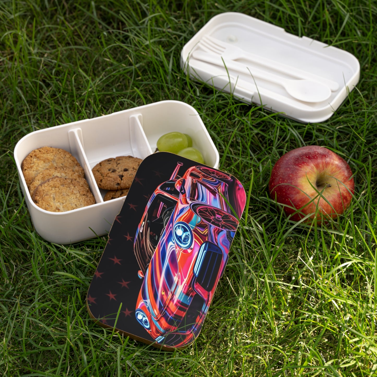 Bento Lunch Box American Flag Colored Porsche 4