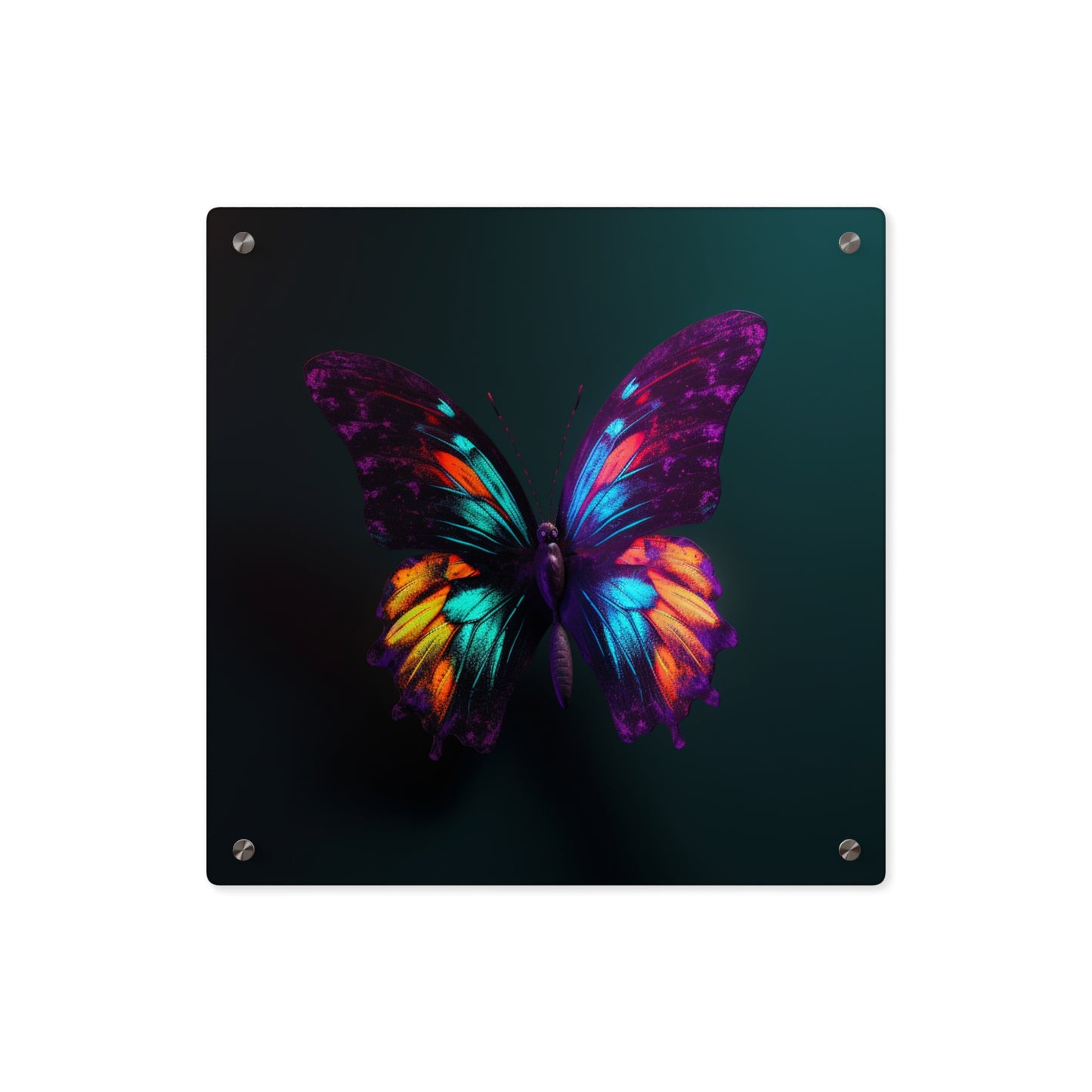 Acrylic Wall Art Panels Hyper Colorful Butterfly Purple 1