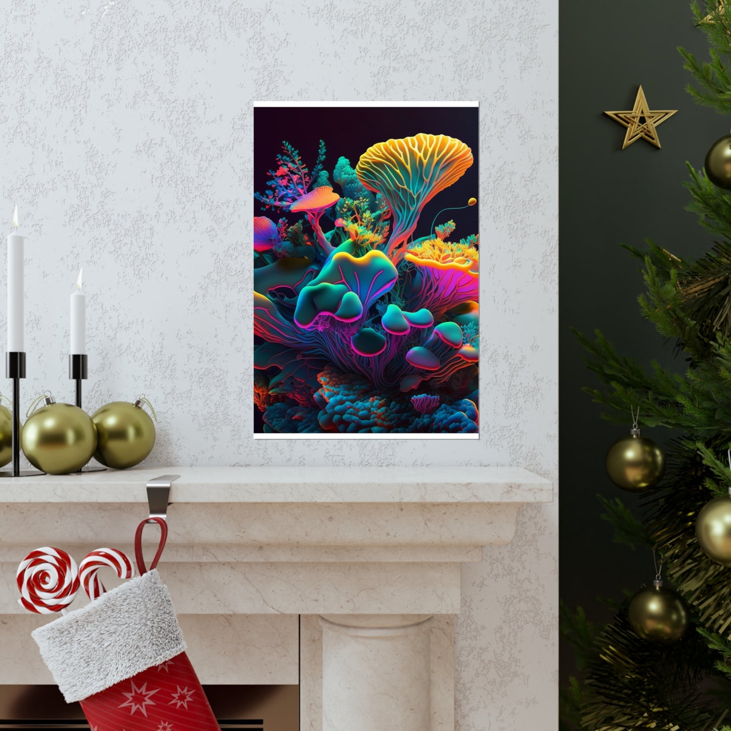 Premium Matte Vertical Posters Macro Coral Reef 1