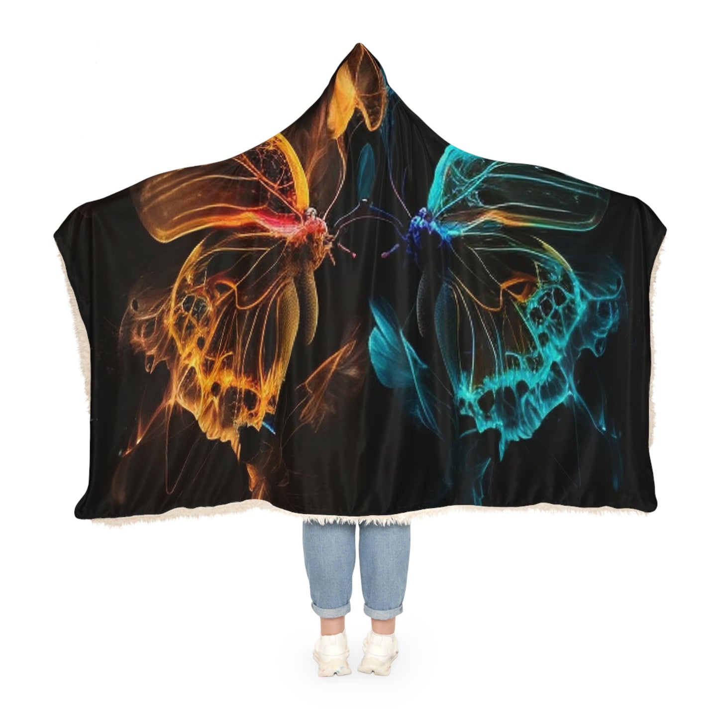 Snuggle Hooded Blanket Kiss Neon Butterfly 2