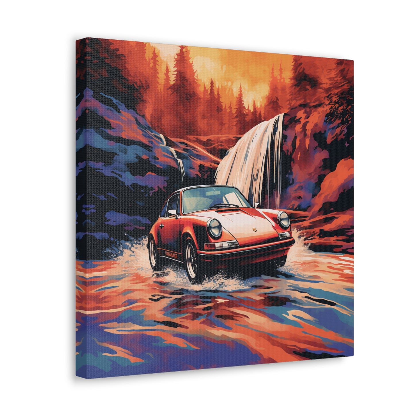 Canvas Gallery Wraps American Flag Porsche Abstract 4