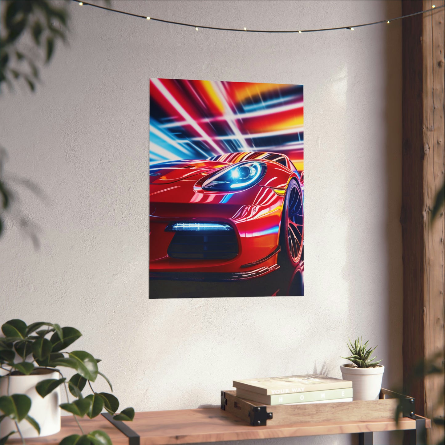 Premium Matte Vertical Posters Macro Flag Ferrari 1