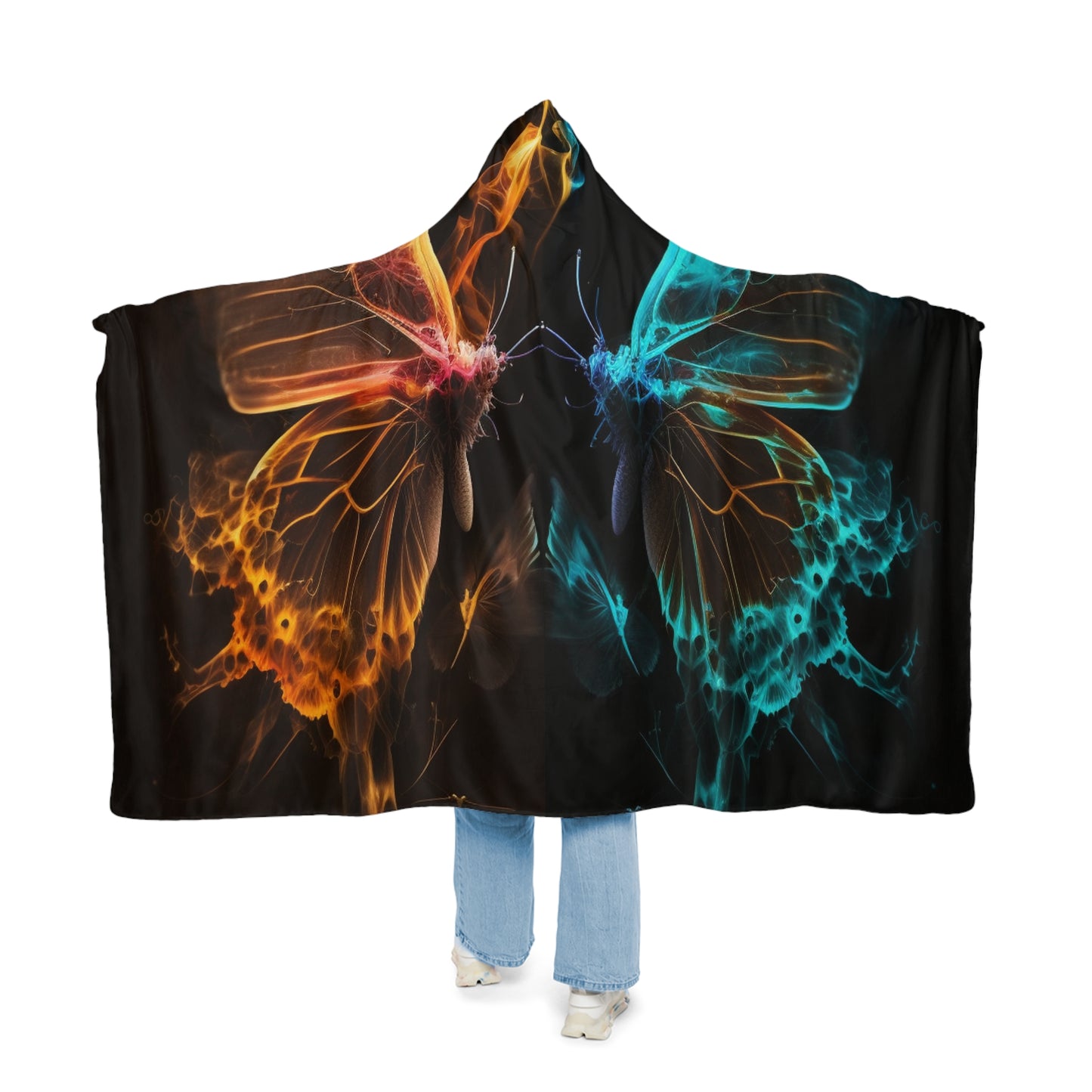 Snuggle Hooded Blanket Kiss Neon Butterfly 10