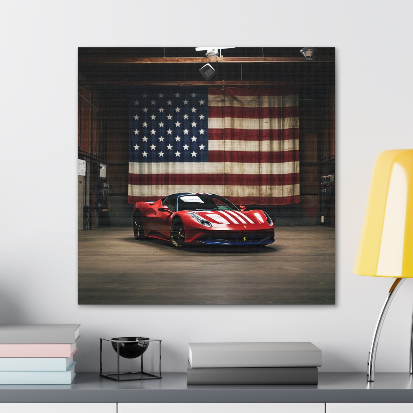 Canvas Gallery Wraps American Flag Farrari 4