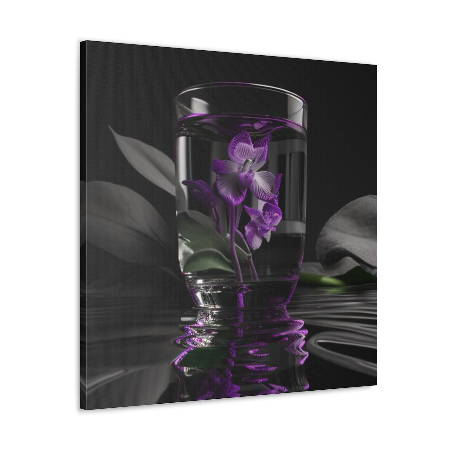 Canvas Gallery Wraps Purple Orchid Glass vase 1