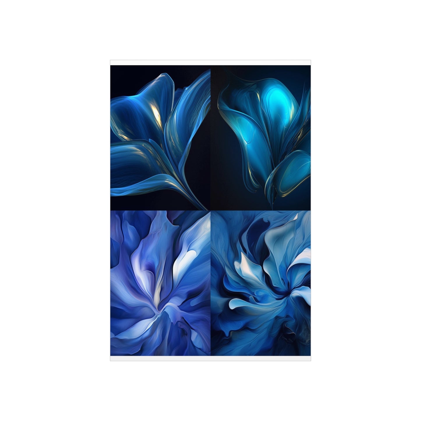 Premium Matte Vertical Posters Abstract Blue Tulip 5