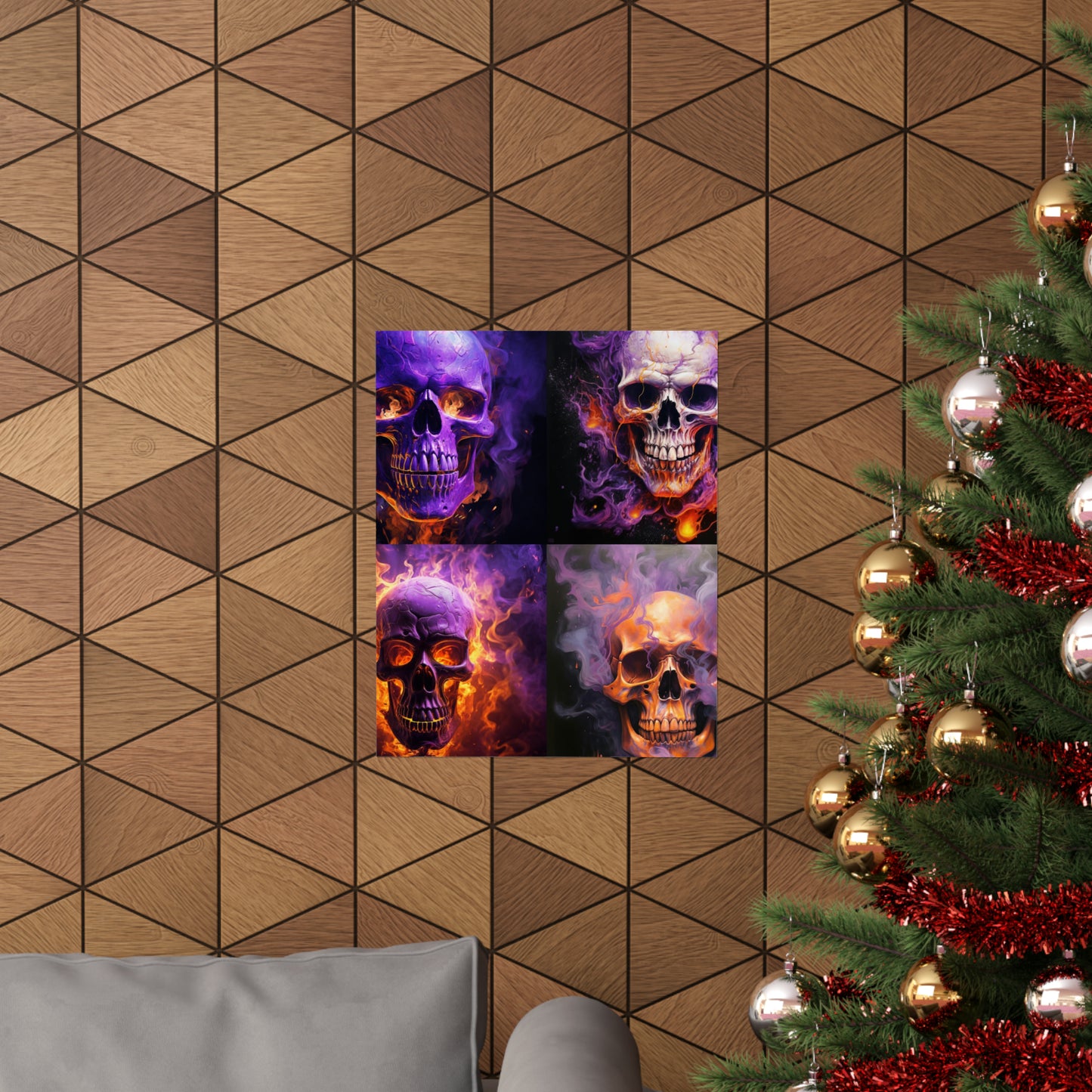 Premium Matte Vertical Posters Skull Flames 5