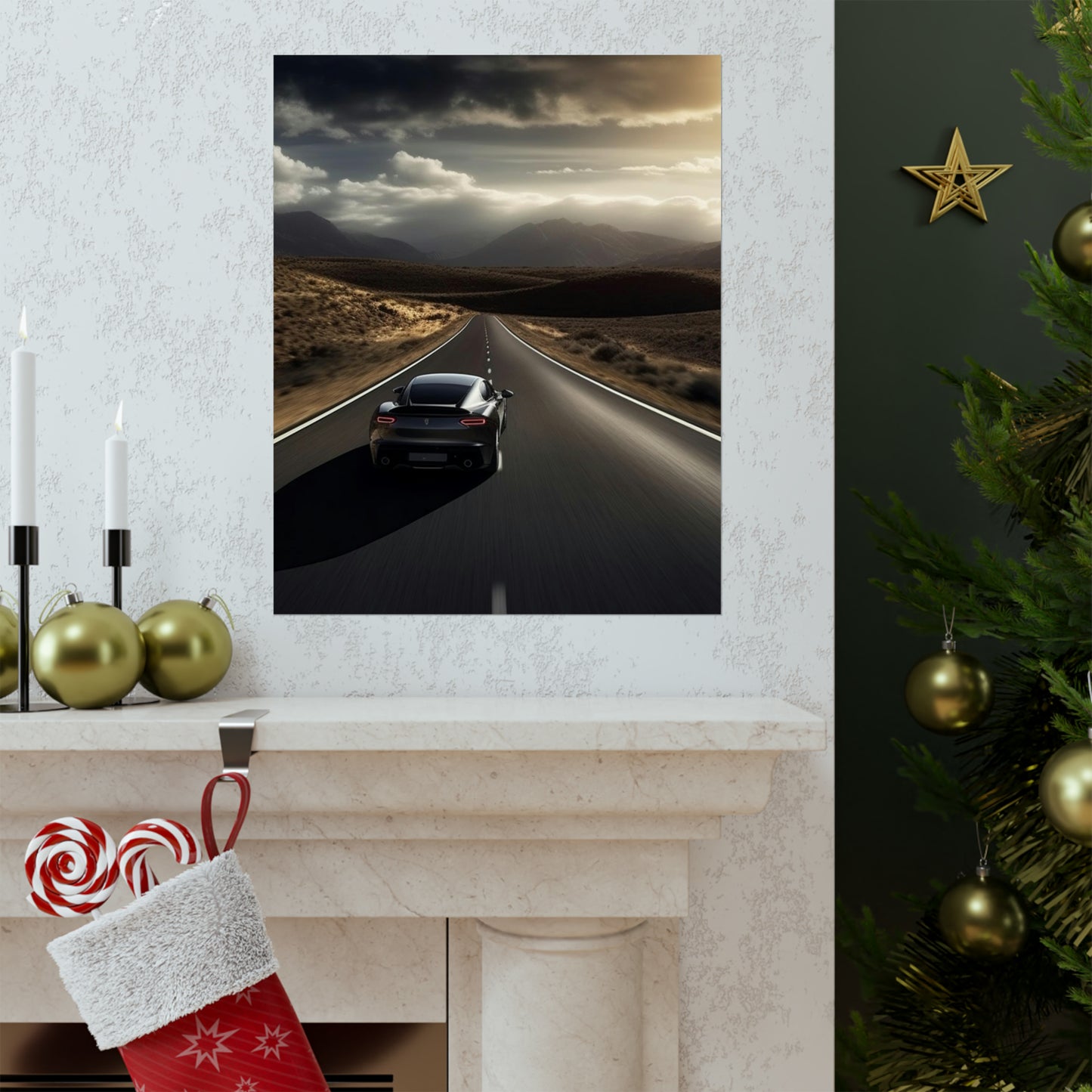 Premium Matte Vertical Posters Ferrari Road 3