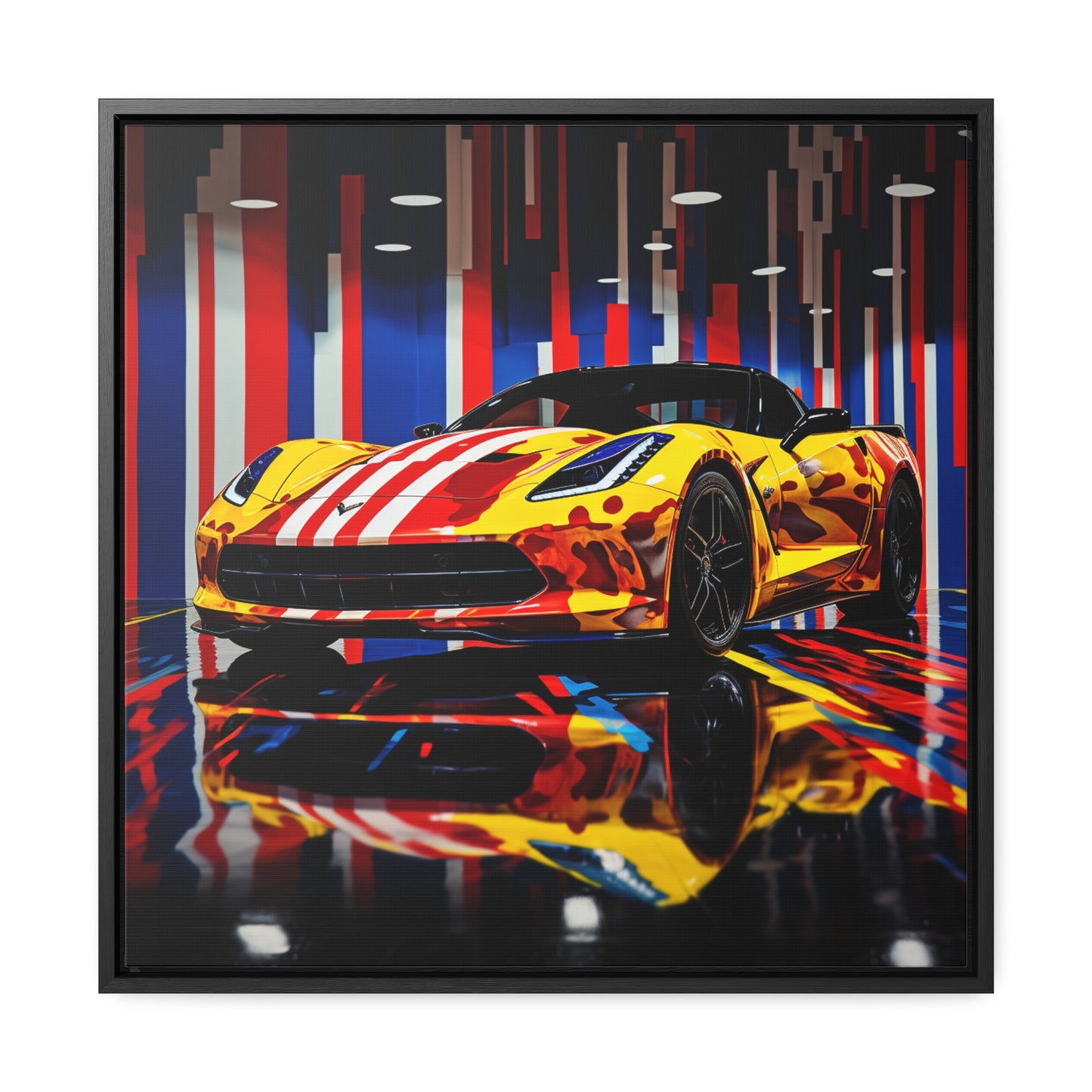 Gallery Canvas Wraps, Square Frame Macro Flag Ferrari 4