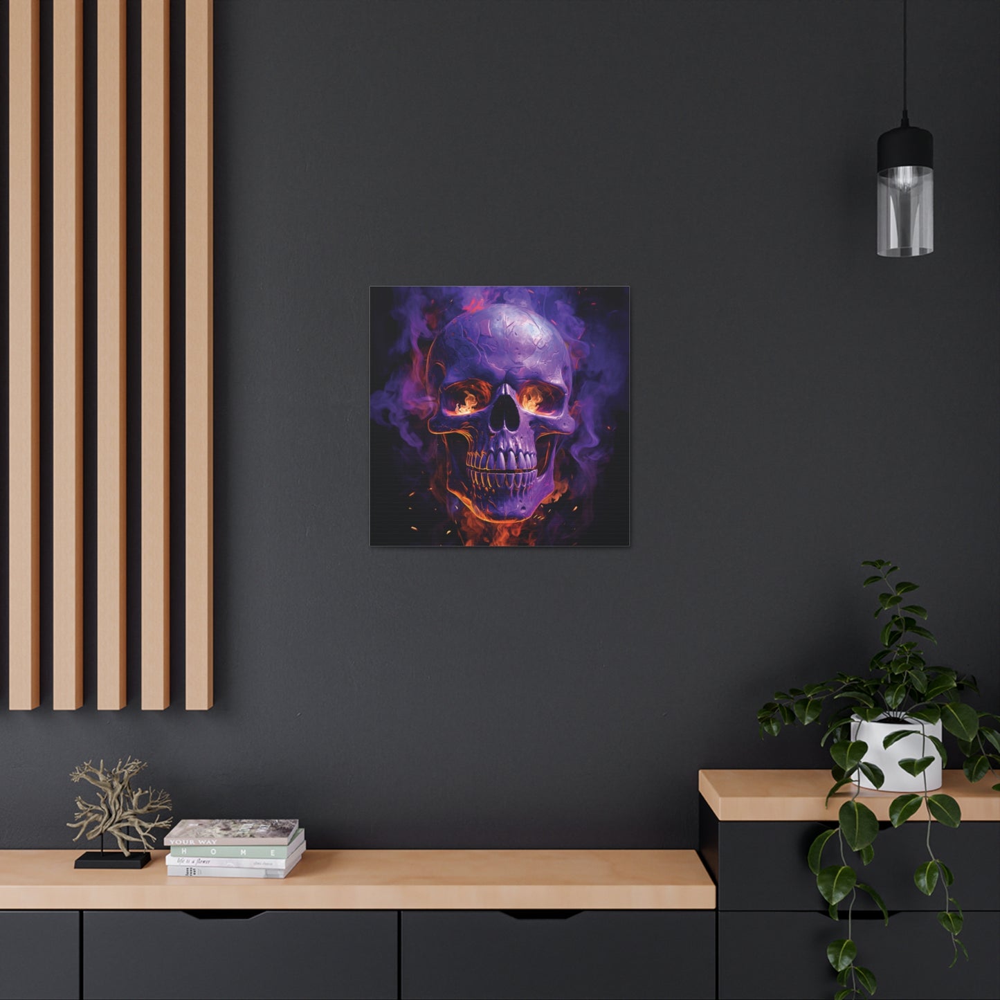 Canvas Gallery Wraps Skull Flames 1