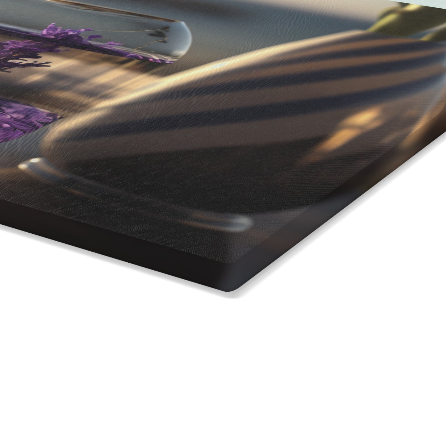 Glass Cutting Board Lavender in a vase 1