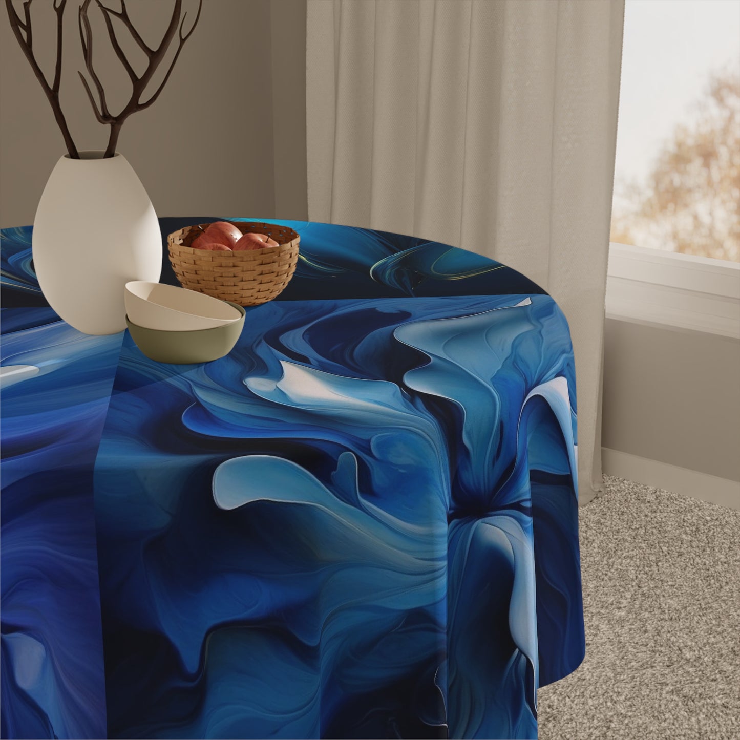 Tablecloth Abstract Blue Tulip 5