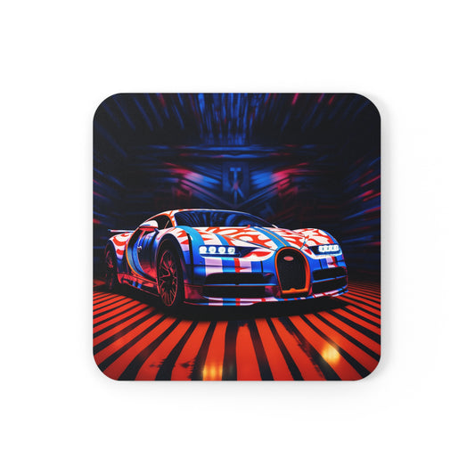 Corkwood Coaster Set Macro Bugatti American Flag 1
