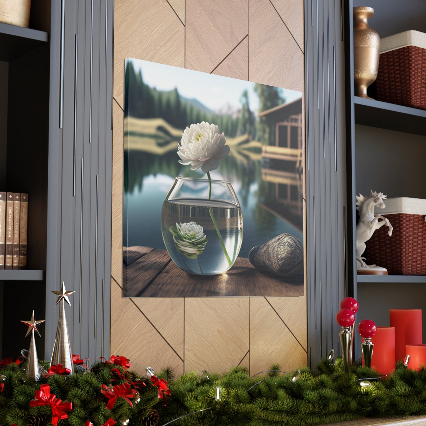 Canvas Gallery Wraps White Peony glass vase 2