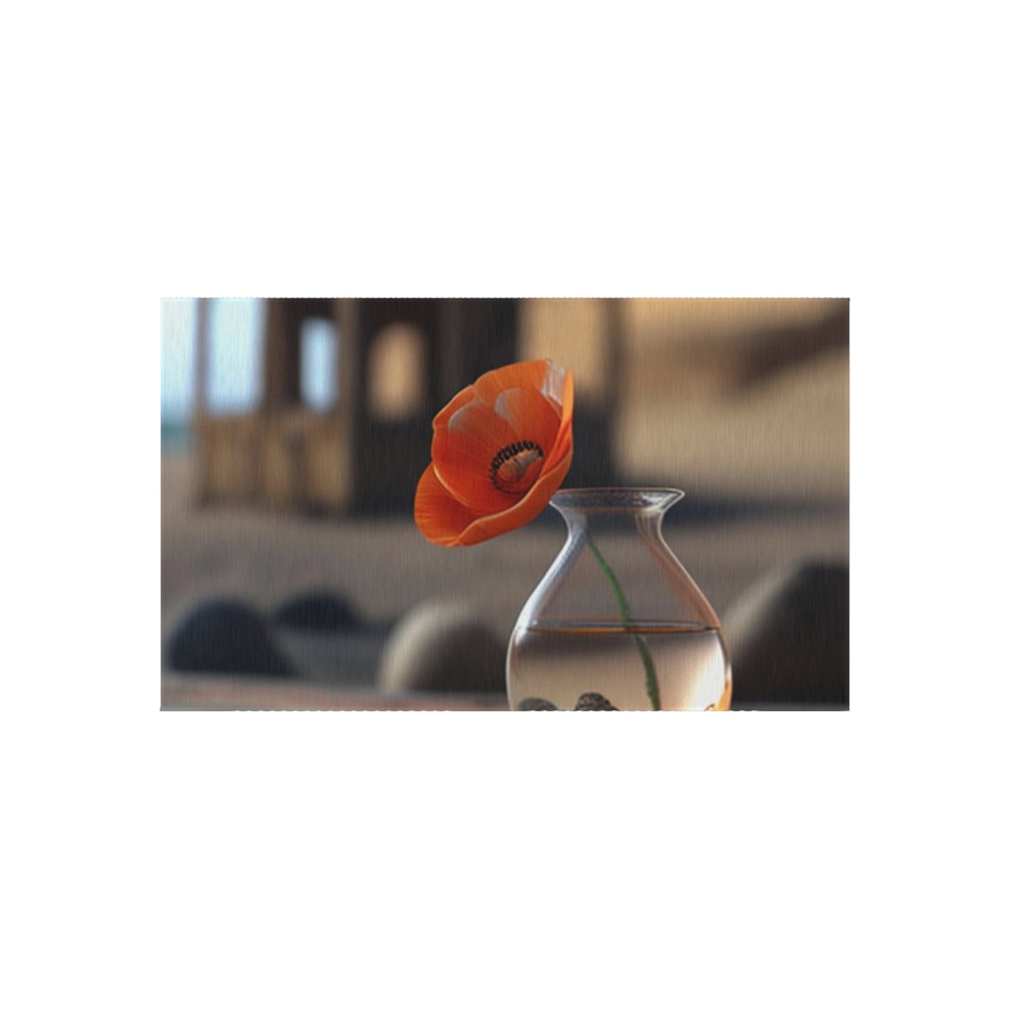 Outdoor Rug  Poppy in a Glass Vase 1