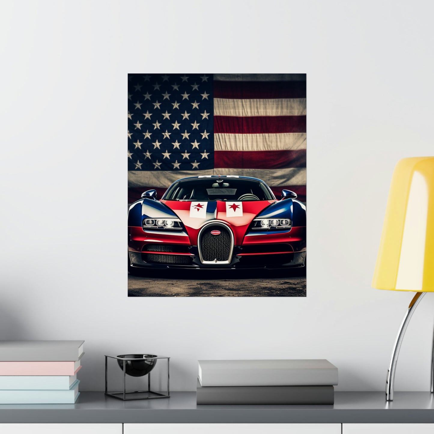 Premium Matte Vertical Posters Bugatti American Flag 3