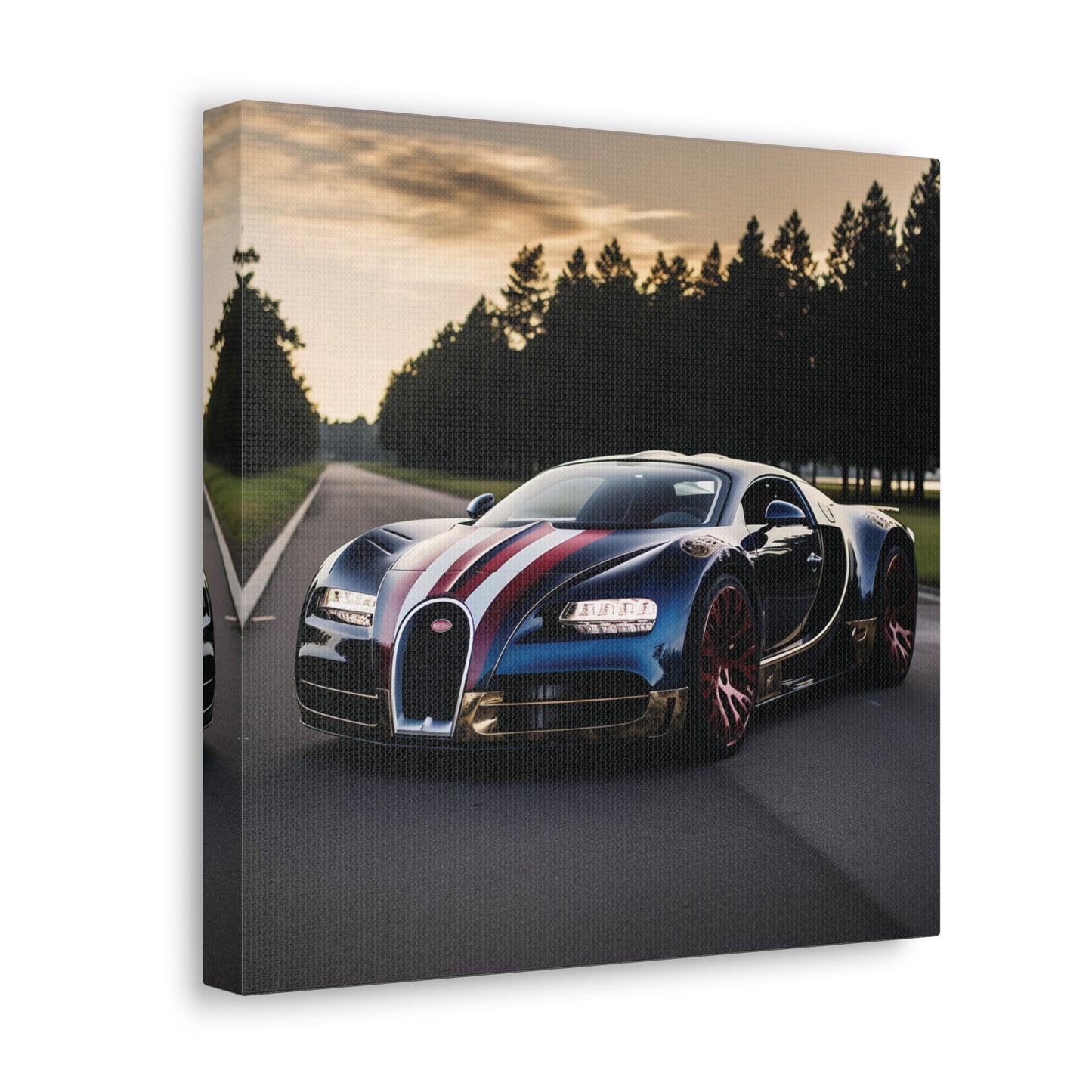 Canvas Gallery Wraps Bugatti Flag American 1