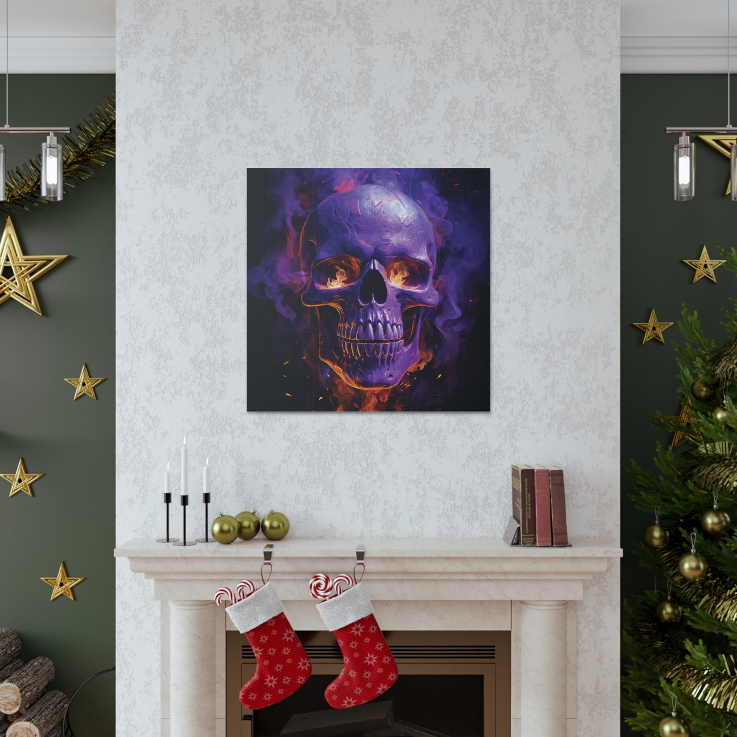 Canvas Gallery Wraps Skull Flames 1