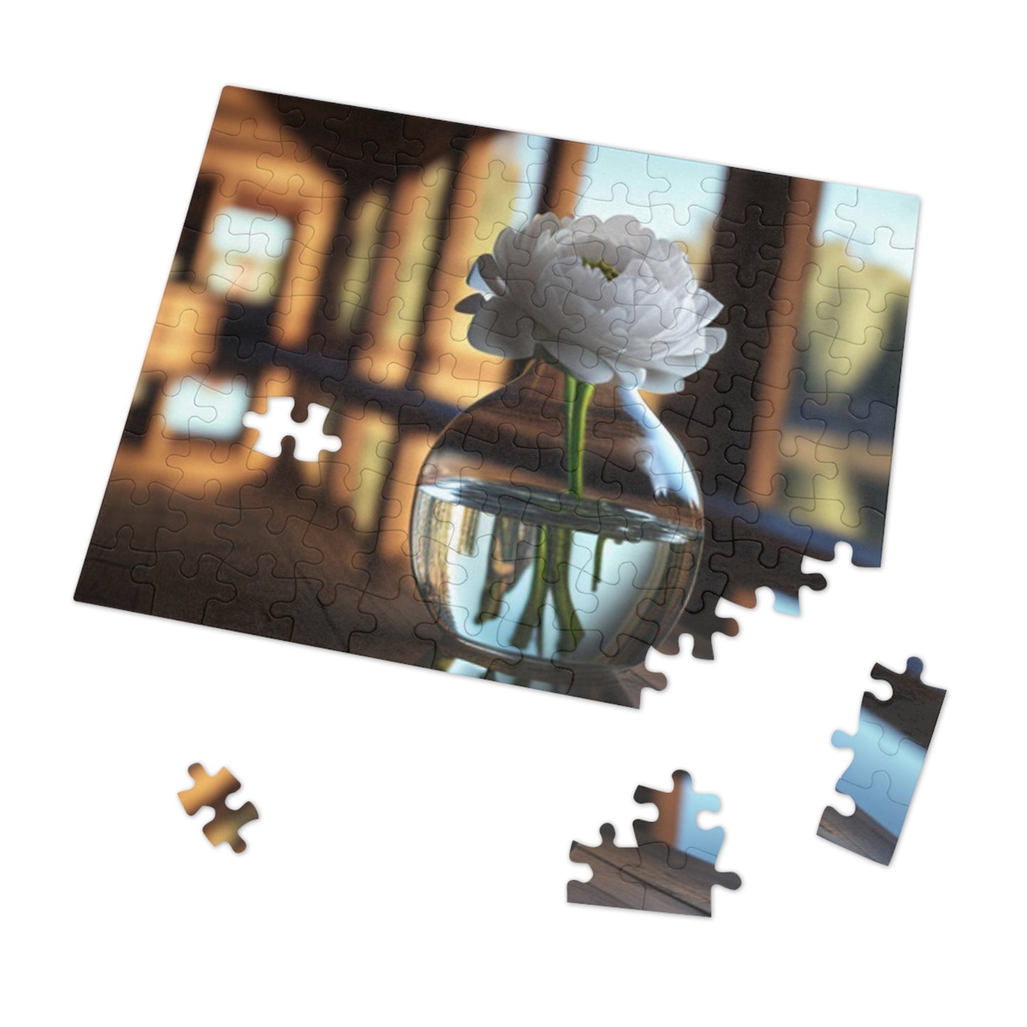 Jigsaw Puzzle (30, 110, 252, 500,1000-Piece) White Peony glass vase 3