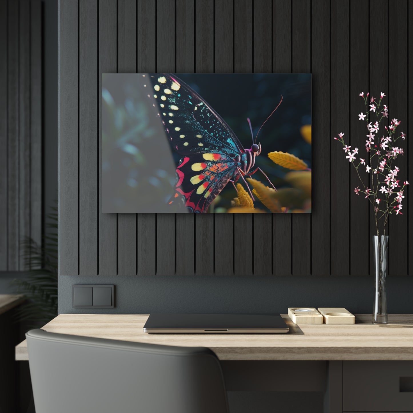 Acrylic Prints Hyper Colorful Butterfly Macro 2