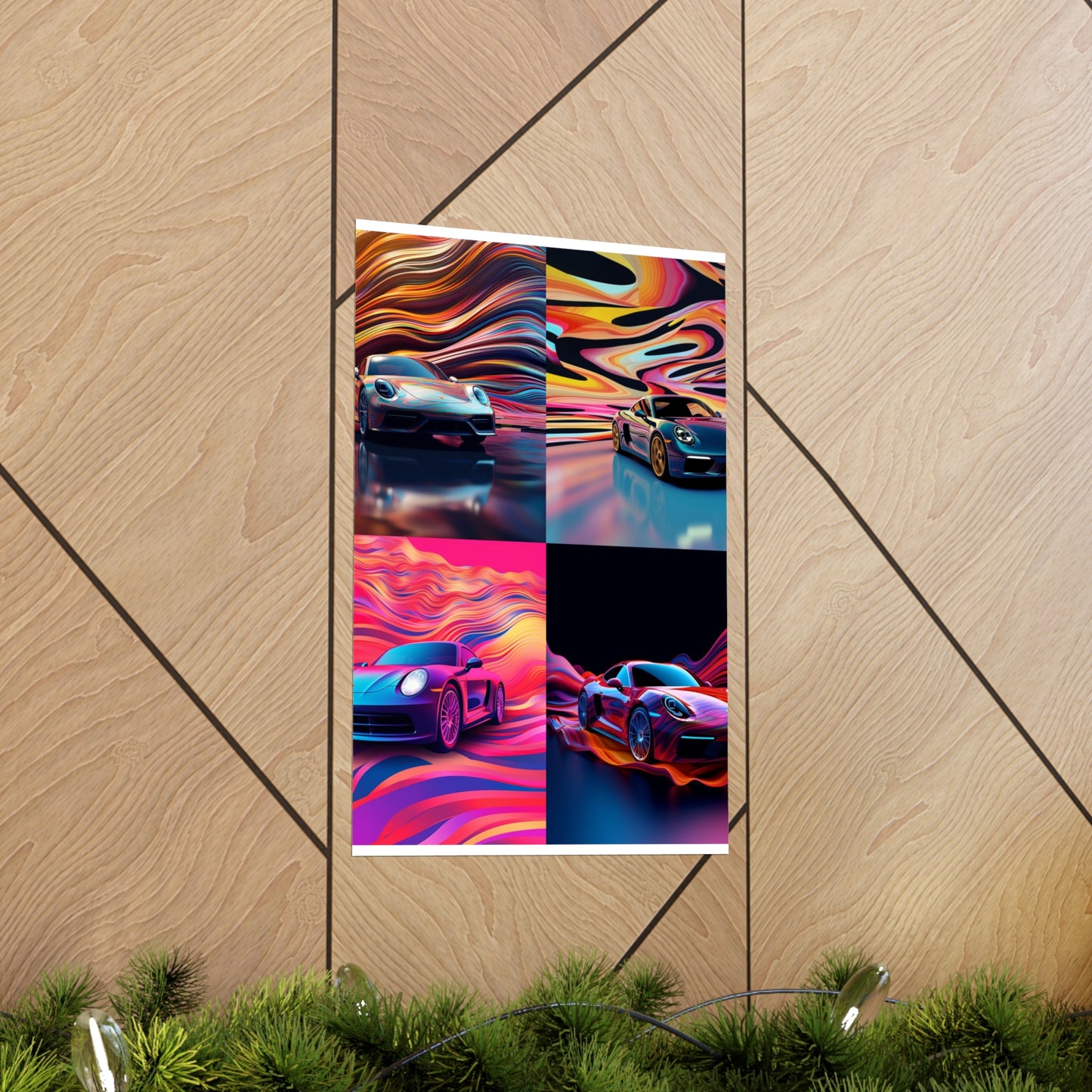 Premium Matte Vertical Posters Porsche Water Fusion 5