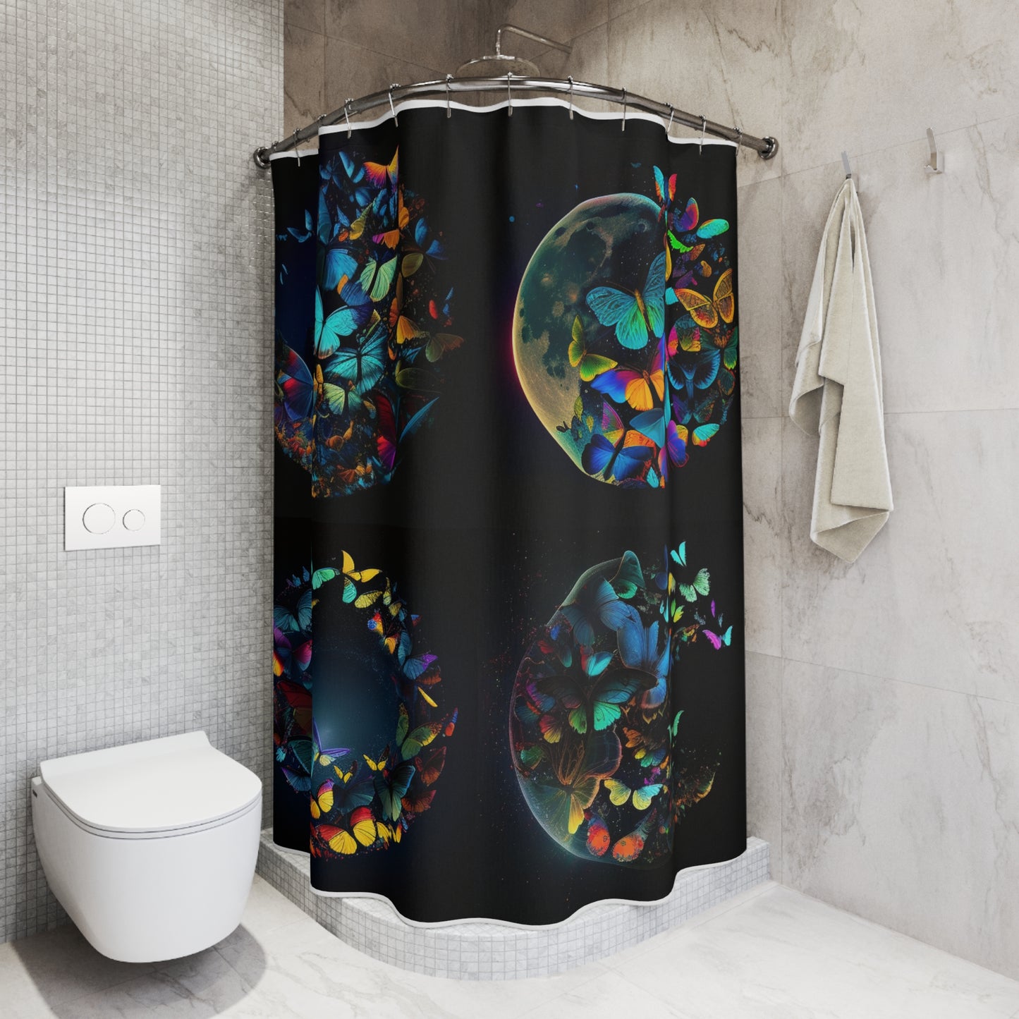 Polyester Shower Curtain Moon Butterfly 5