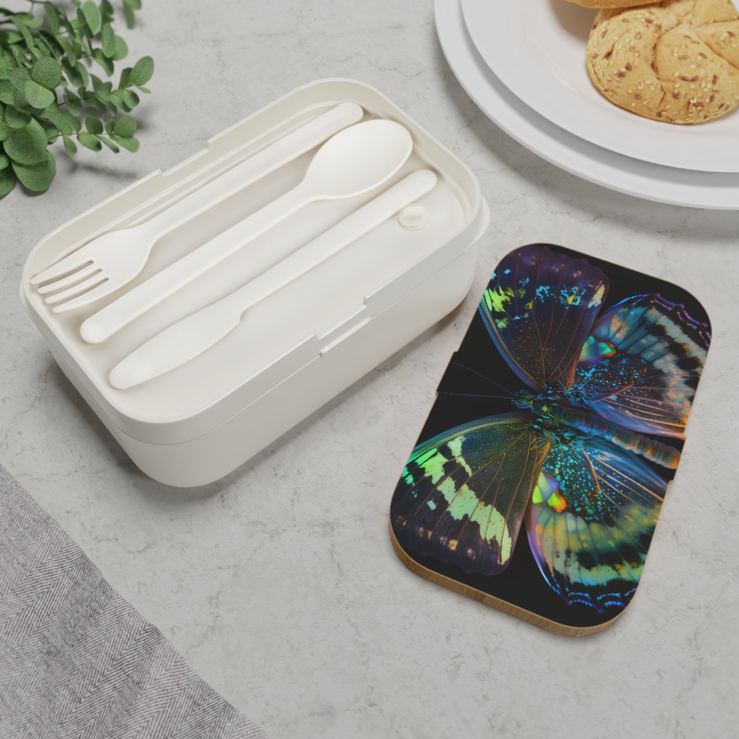 Bento Lunch Box Neon Butterfly Flair 4