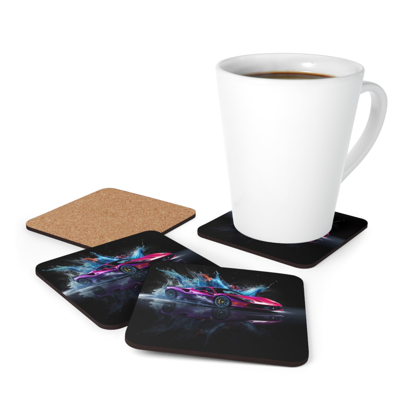 Corkwood Coaster Set Ferrari Water Splash 4