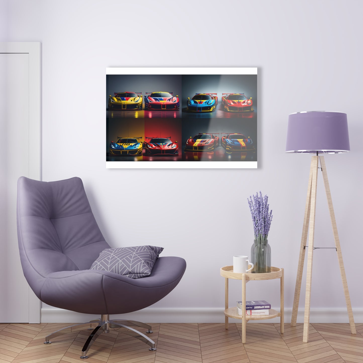 Acrylic Prints Ferrari Red Blue 5