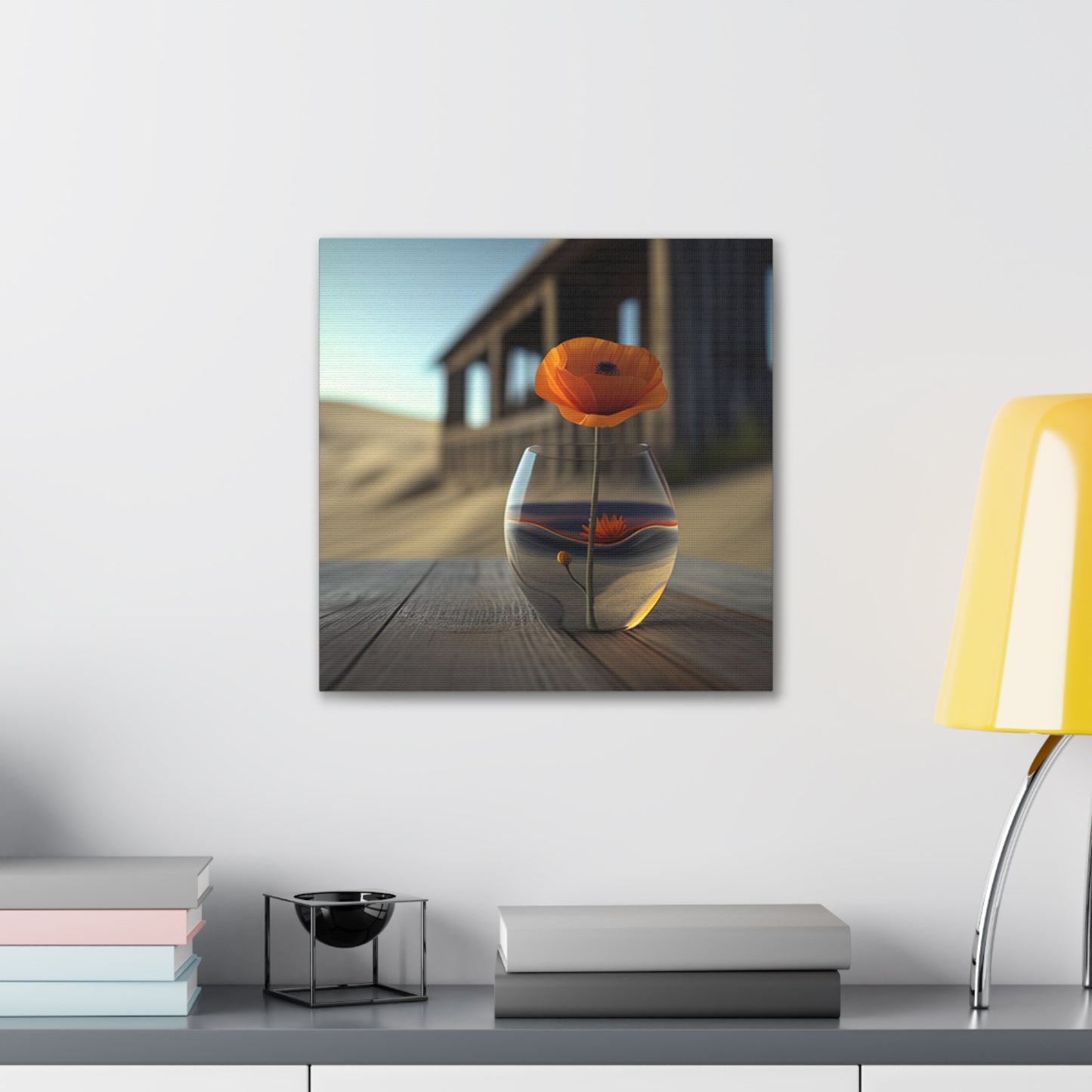 Canvas Gallery Wraps Poppy in a Glass Vase 4