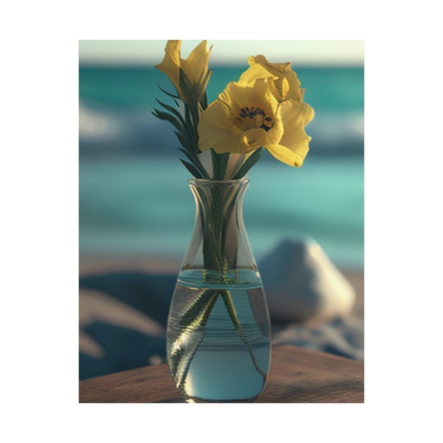 Premium Matte Vertical Posters Yellow Gladiolus glass 4