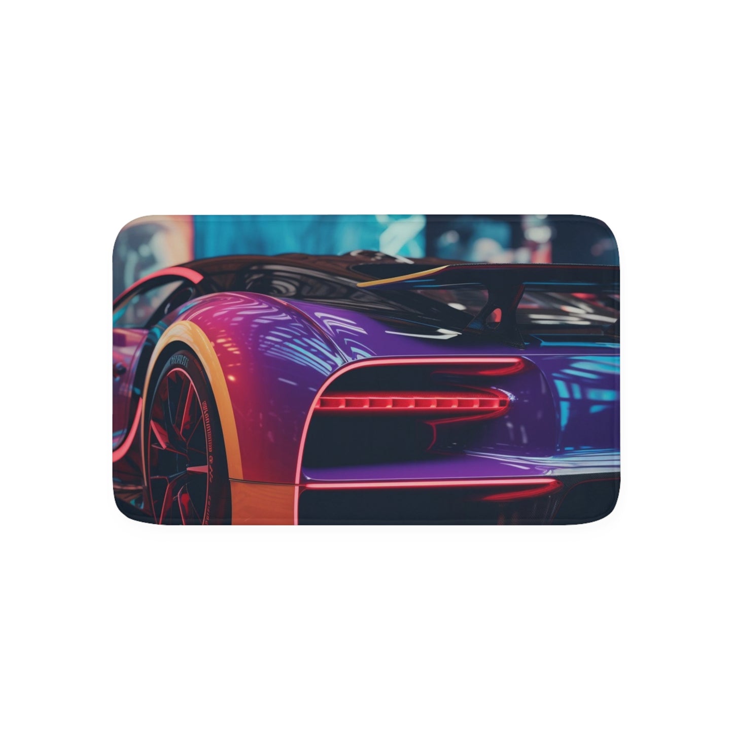 Memory Foam Bath Mat Hyper Bugatti Neon Chiron 3