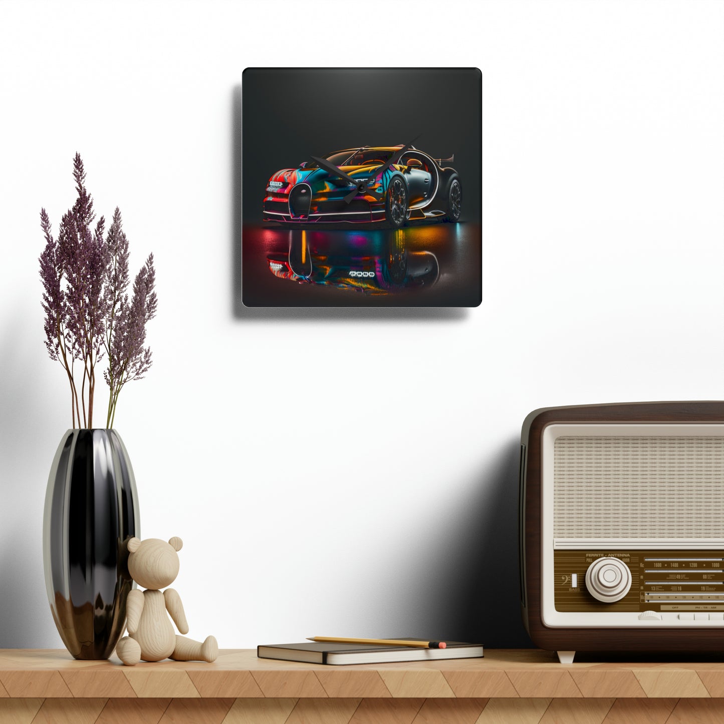 Acrylic Wall Clock Bugatti Chiron Super 2