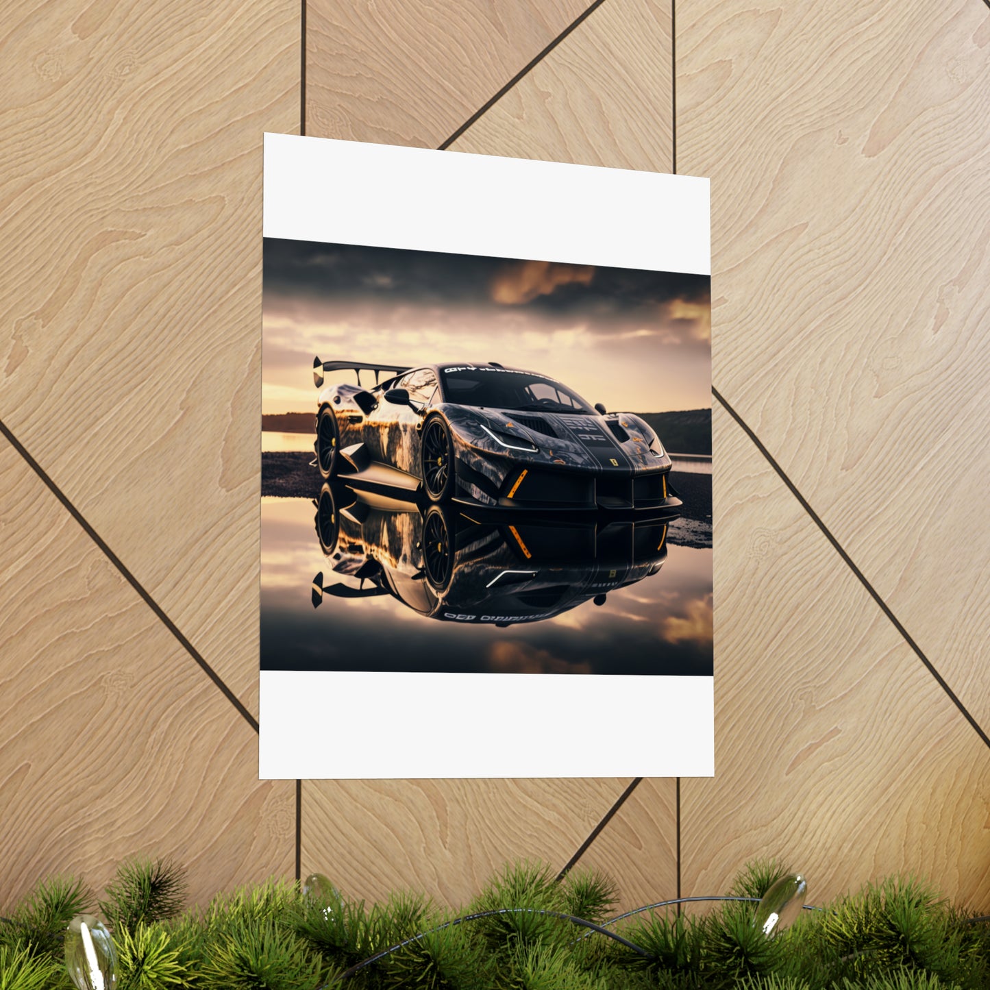 Premium Matte Vertical Posters Ferrari Lake 2