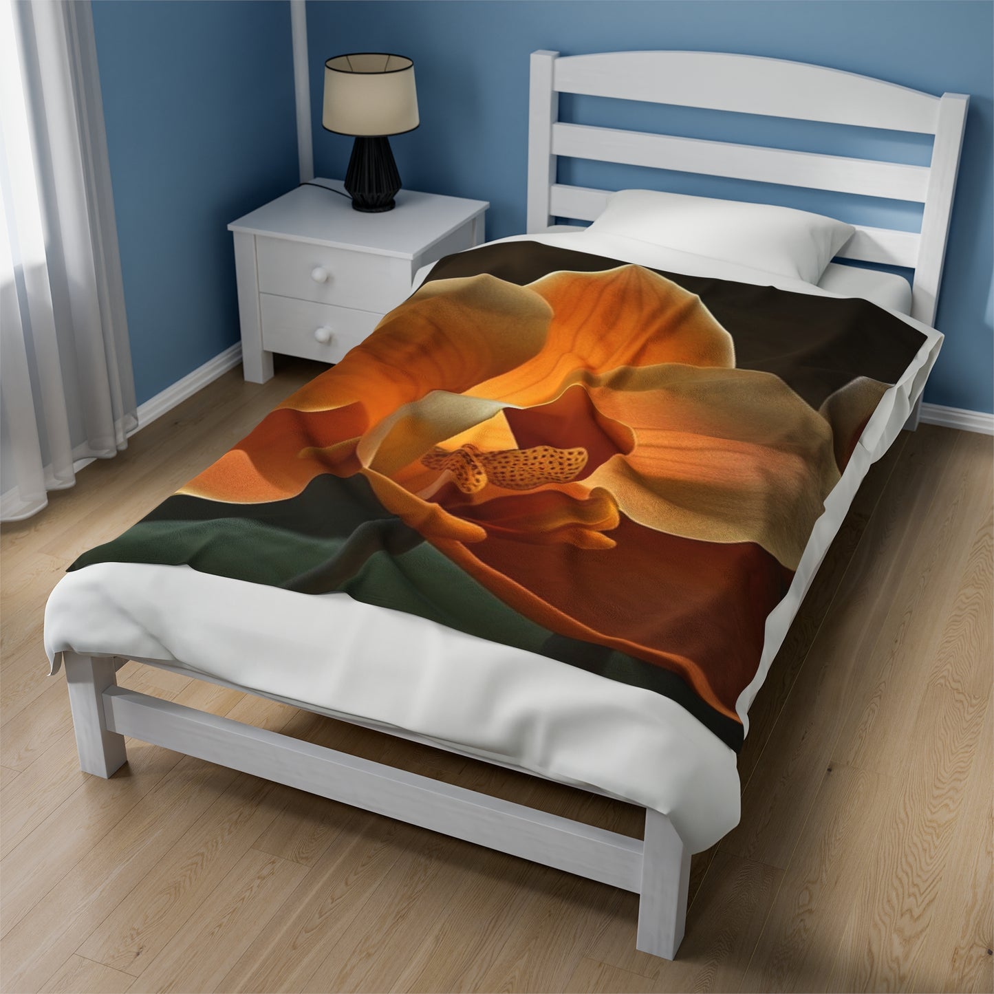 Velveteen Plush Blanket Orange Orchid 4