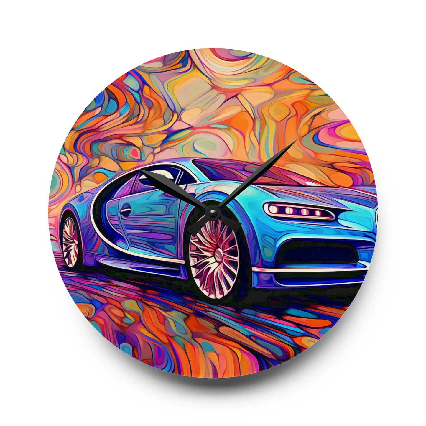 Acrylic Wall Clock Bugatti Abstract Concept 3