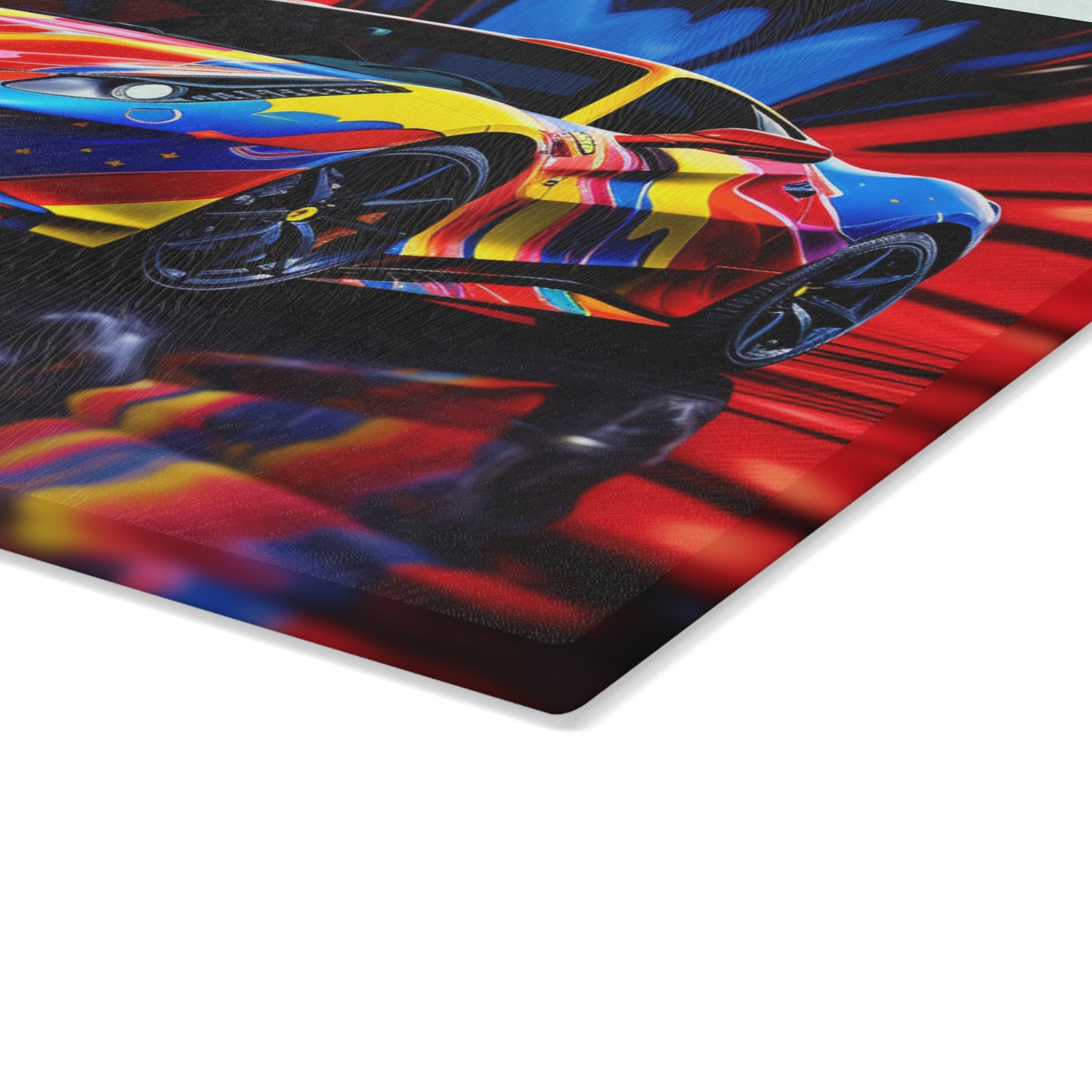 Glass Cutting Board Hyper Colorfull Ferrari 1